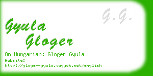 gyula gloger business card